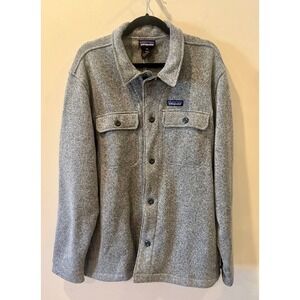 Mens Patagonia Better Sweater Button Up Shirt Jacket Sz 2XL Gray Fleece $159